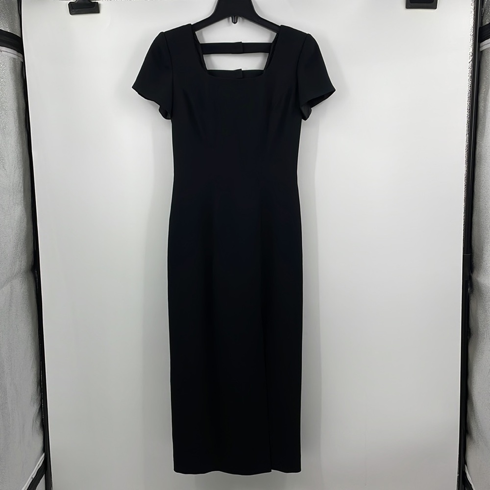 Vintage 90’s Liz Claiborne LBD black cut out slit cocktail dress Size 8